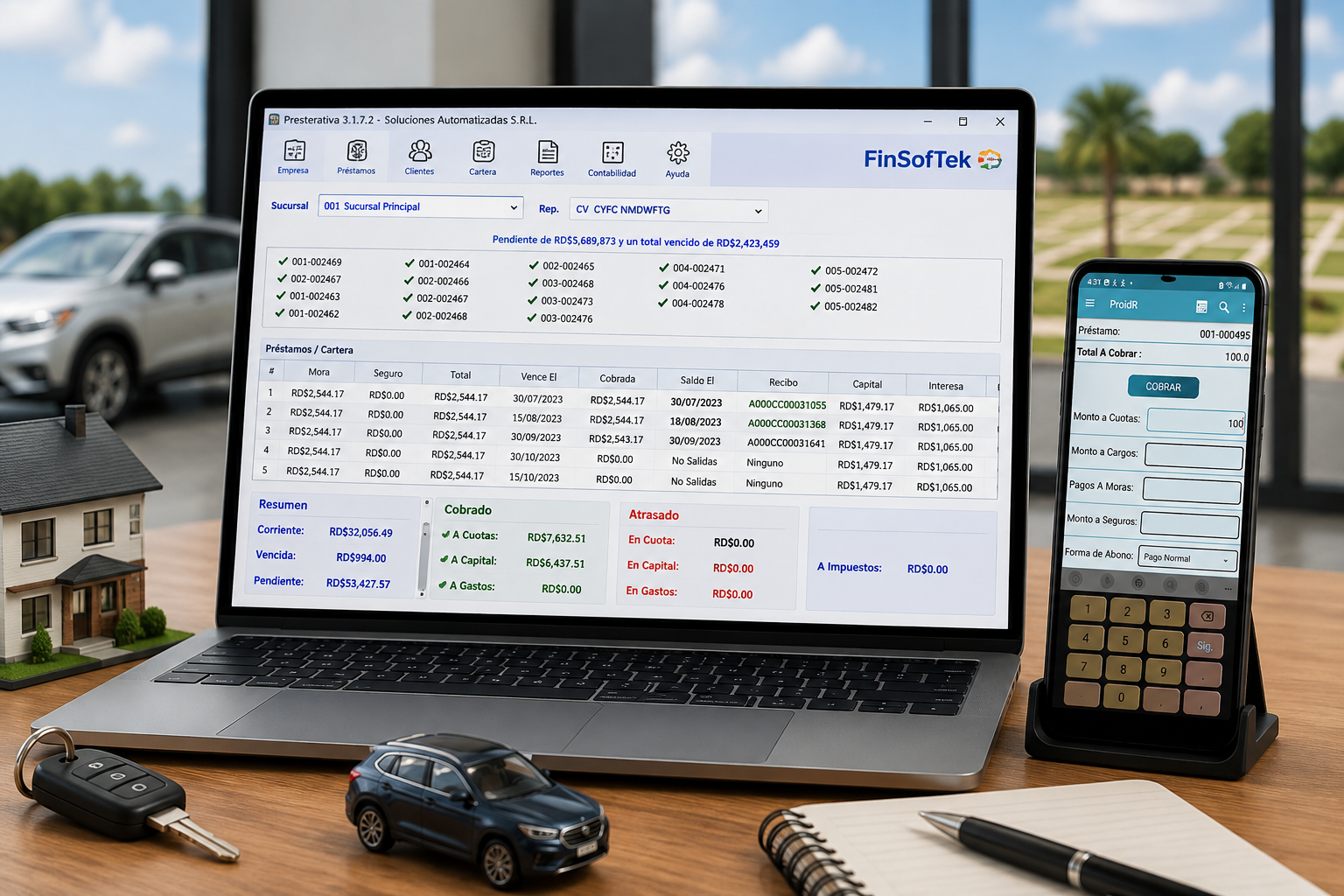 Administrador de pr�stamos de Finsoftek para controlar cr�ditos, pagos y cartera