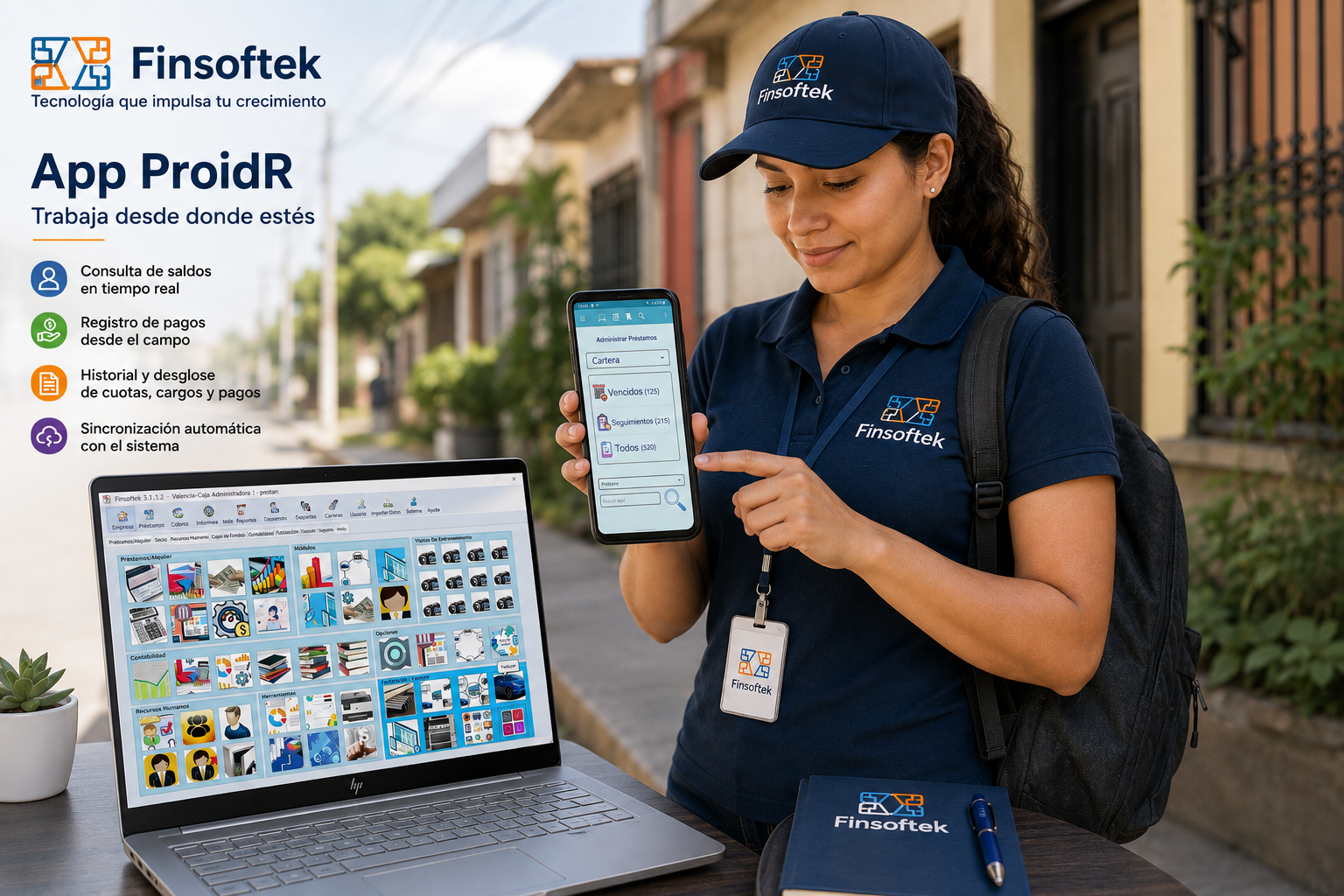 App para registrar pagos y cobros desde campo con App ProidR de Finsoftek
